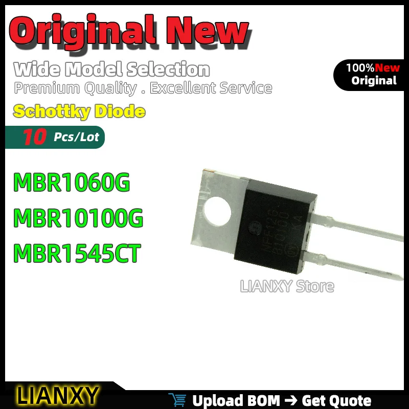 10pcs TO-220-2 MBR1060G MBR10100G MBR1545CT Schottky Diode New Original