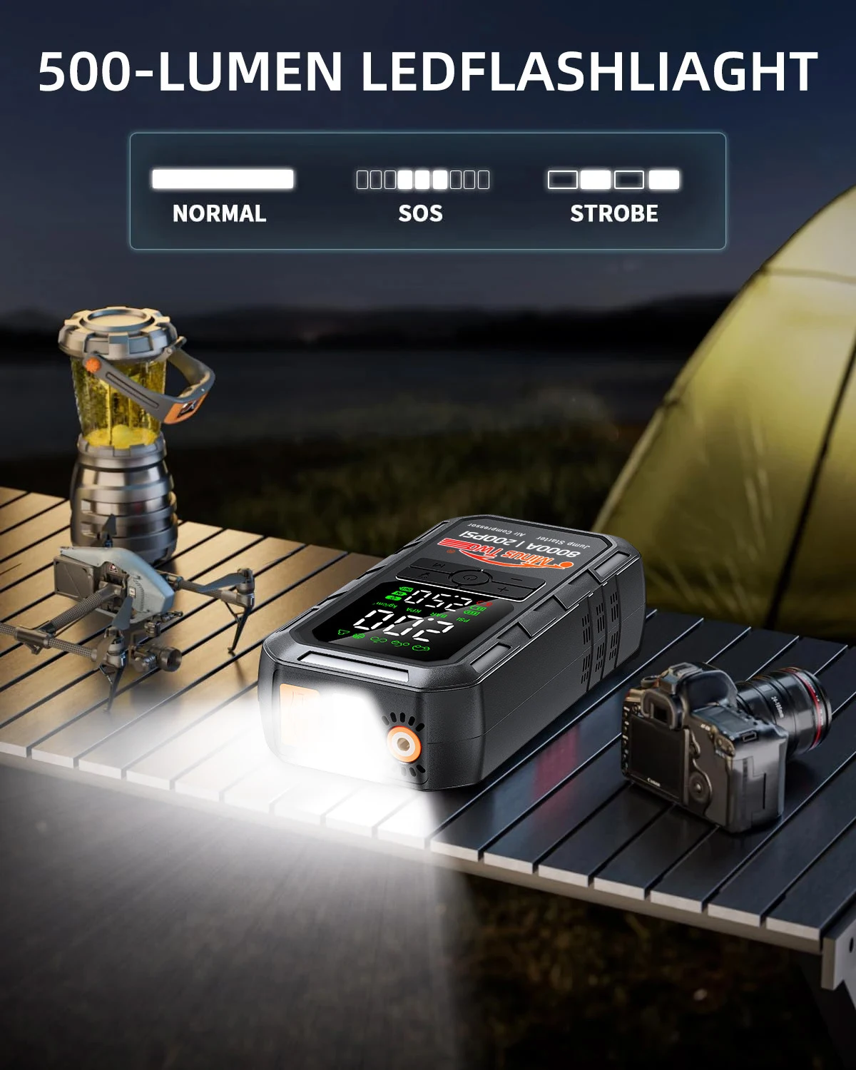 12V Portable Emergency Car Jump Starter  Battery Booster Power Bank Auto Starting Device with Safety Protection for All 1