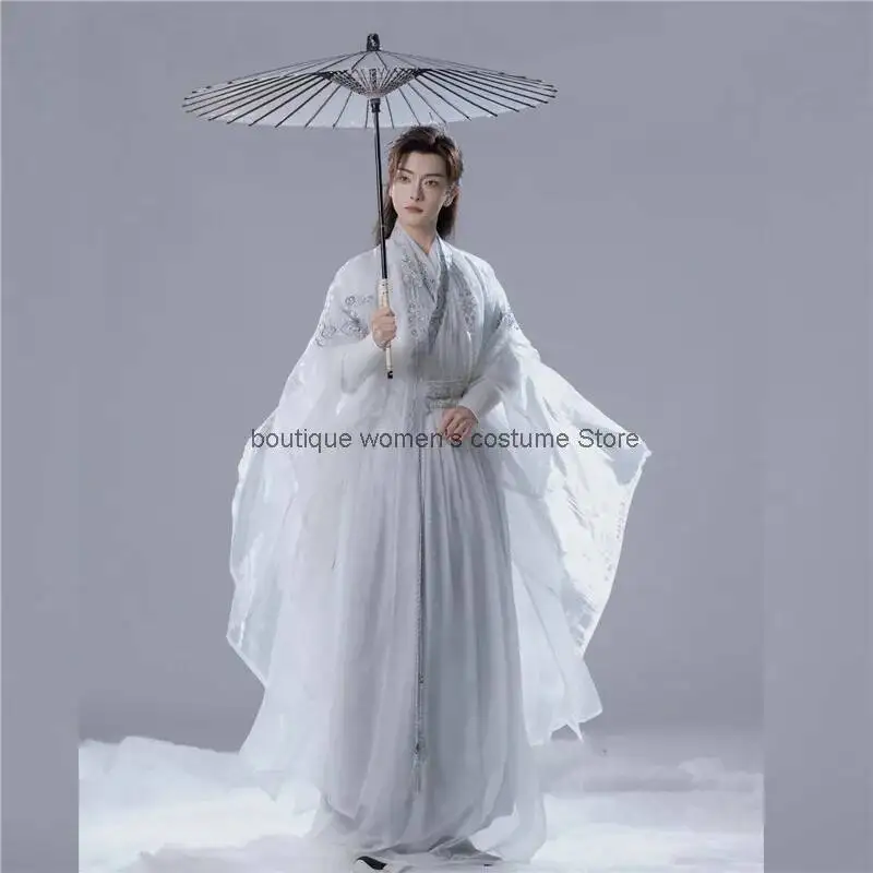 Cloud Comfort Record [Hibiscus Rosa Sinensis] Nuevo Traje Original Estilo Hada Blanco de Primavera-Verano con Mangas Grandes Bordadas