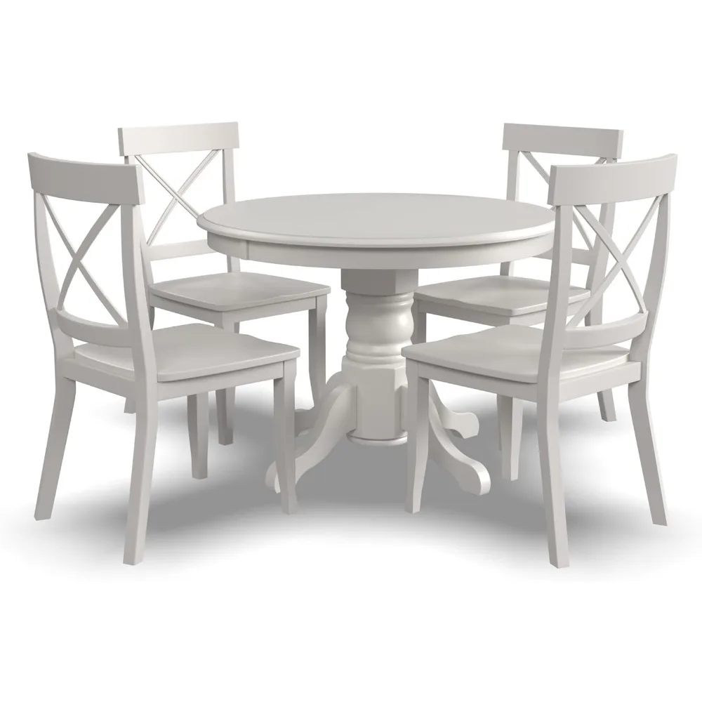 

Classic 5 Piece 42" Round Dining Set By Home Styles,Dining Table Set 4chairs,Furniture Wooden Table Top