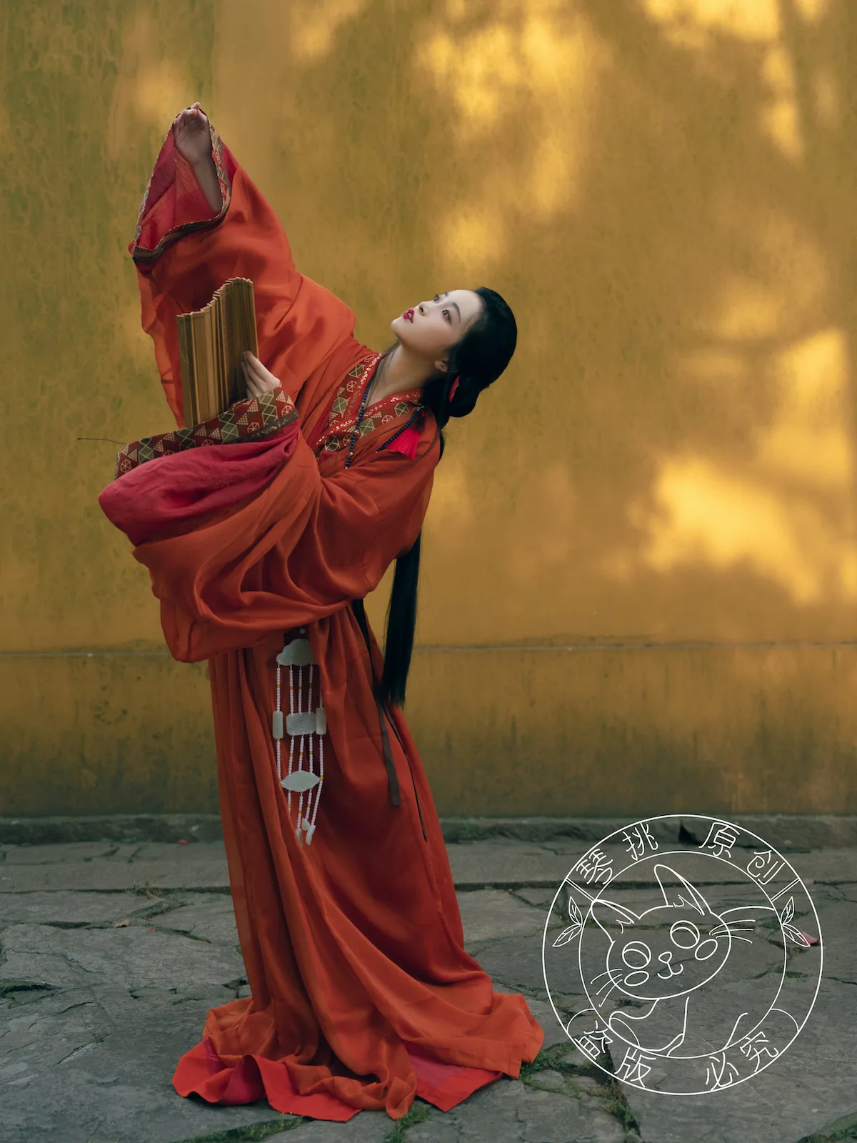 Trung Quốc Cổ Đại Hanfu Nhiều Quần Áo Chồng Lên Nhau Bộ Trang Phục Hanfu Trắng Đỏ Bộ Trang Phục Hanfu Đầm Bộ