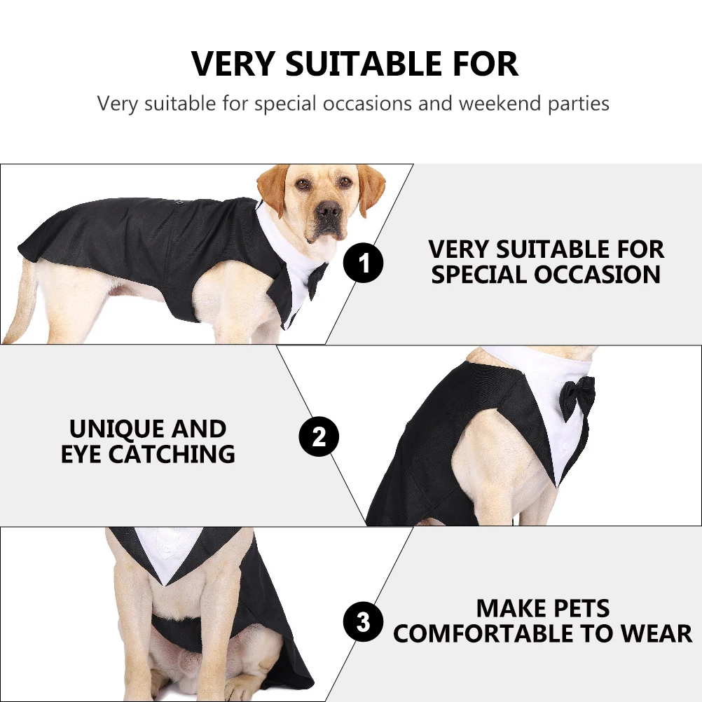 

Pet Bow Tie Suit Costumes Dog Wear Wedding Small Formal Outfits Dogs Cotton Tuxedo