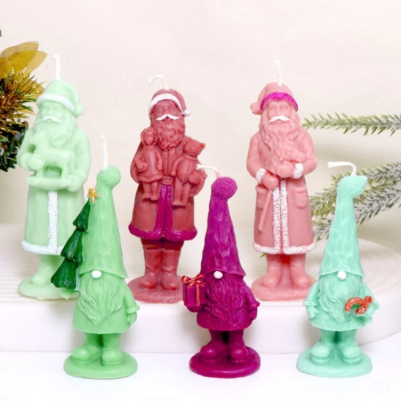 

Худый высокий Санта-Клаус, силиконовая форма для свечей, сделай сам, безликий Hoding, подарок Санта-пластырь, мыло, смоляная свеча, Рождественский домашний декор, подарок