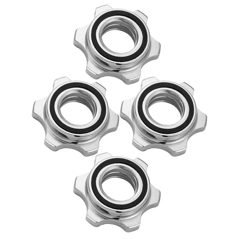 4Pcs Iron Nuts Anti-Slip Dumbbell Barbell Collars Double Lock Locking Security Nut Strength