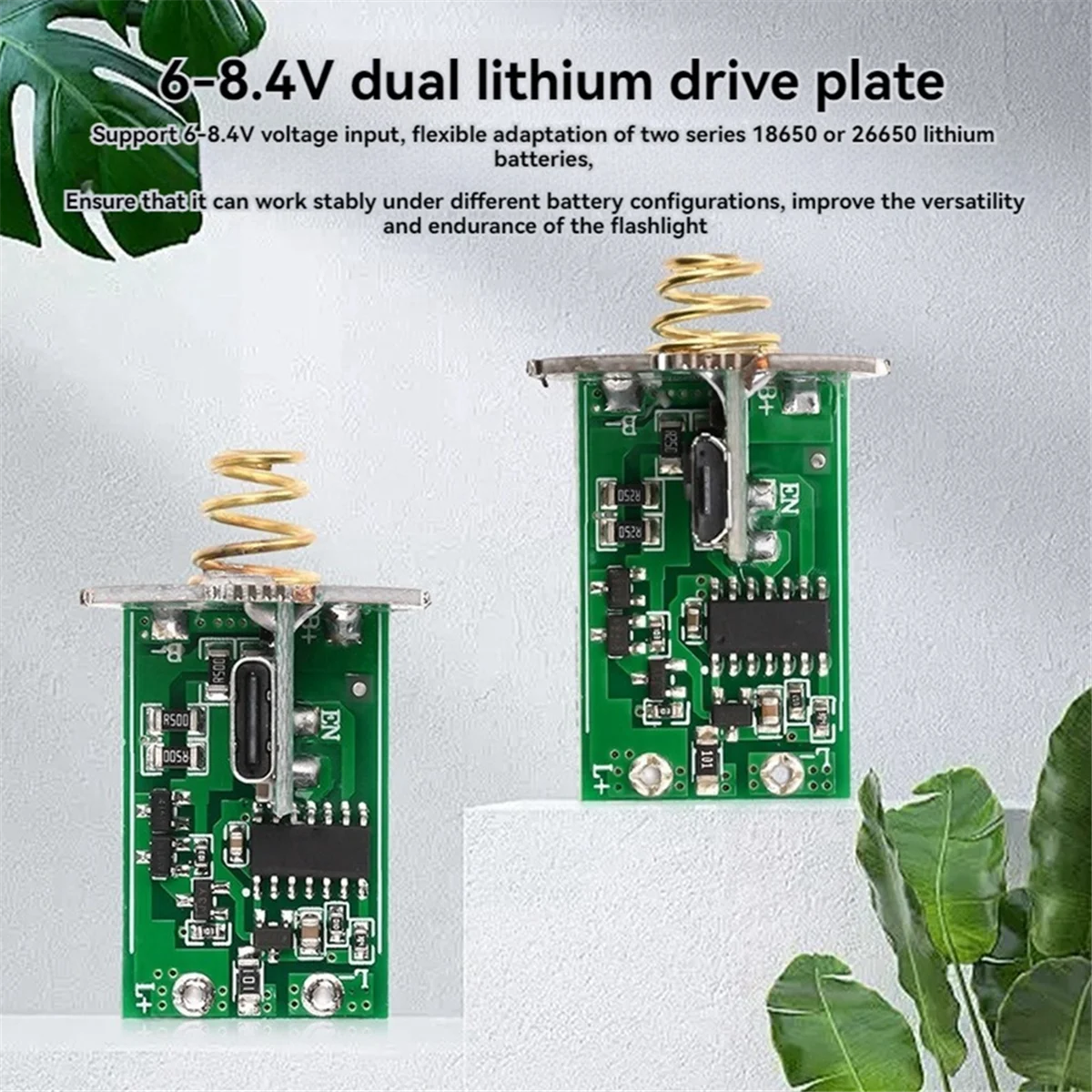 AT42 Wiederaufladbare Dual-Lithium-Treiberplatine, Platine, DIY, tragbares Beleuchtungszubehör mit verbesserter Elektronenplatte A