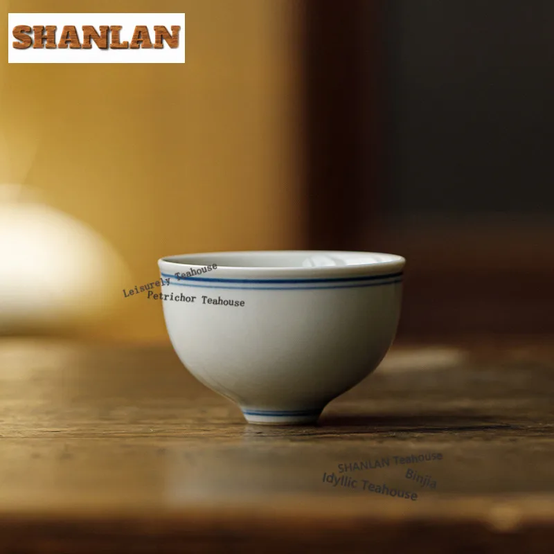 2pc/lot Ice Platform Glaze Double Line Teacup  Tea Bowl Tea Cup Set Tea-tasting Fragrance Cup Chazhan Master Cups Teaset 60ml