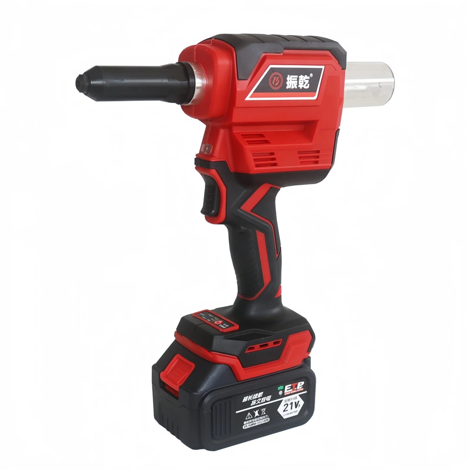 ​ ​ Pistola de rebite industrial sem fio sem escova de curso longo de 28 mm ​   Ferramenta elétrica de força de tração 20000KN para bateria Makita 18V