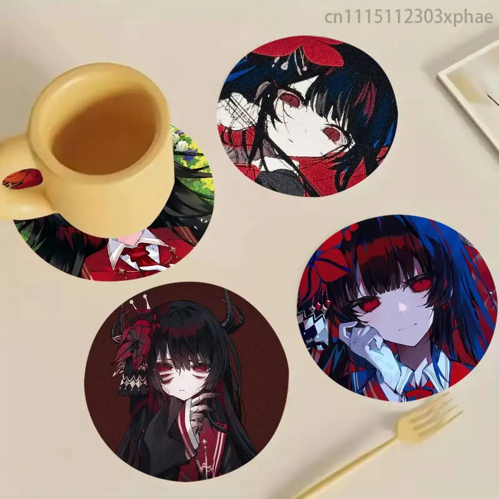 Hiro Nikaido Magical Girl Manosaba Wood Coaster Mug Tea Coffee Cup Pad Heat Resistant Placemats Tableware Decoration