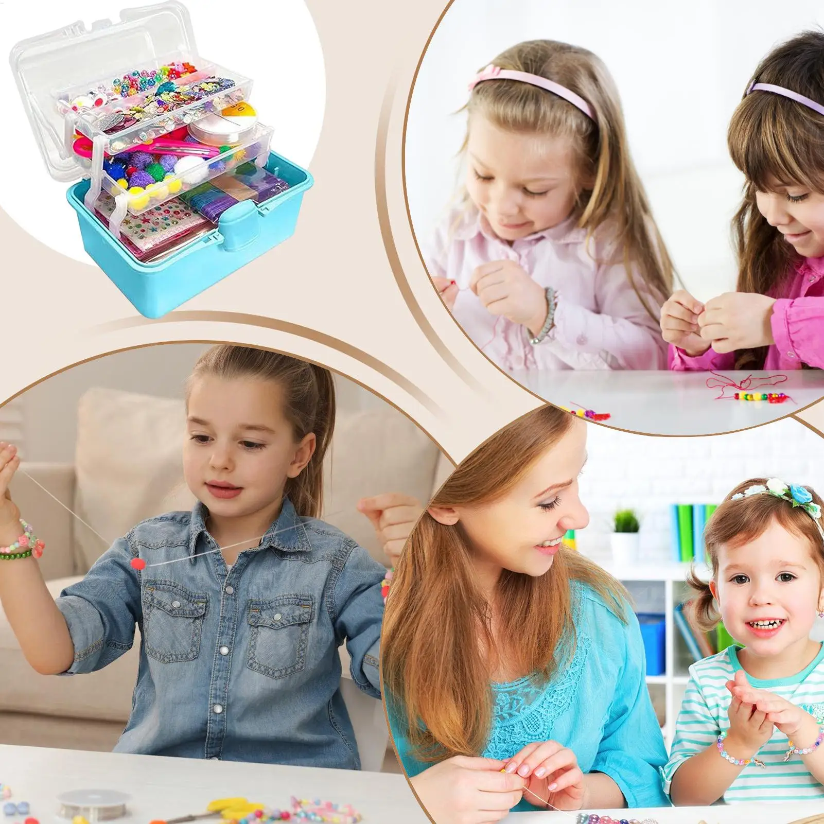 어린이를위한 공예 공예 학교 용품 재료 세트 장난감 손과 눈의 조정 생일 크리스마스를위한 공예 활동