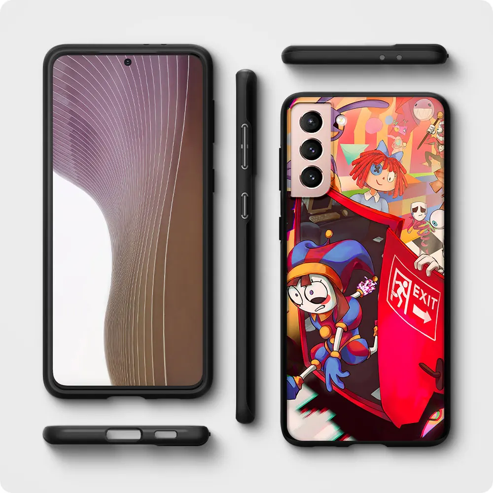 Pomni Amazing Digital Circus Case for Samsung Galaxy S23 S10e S10 S21 FE S22 S9 S24 Ultra S20 Plus Soft Black TPU Phone Cover