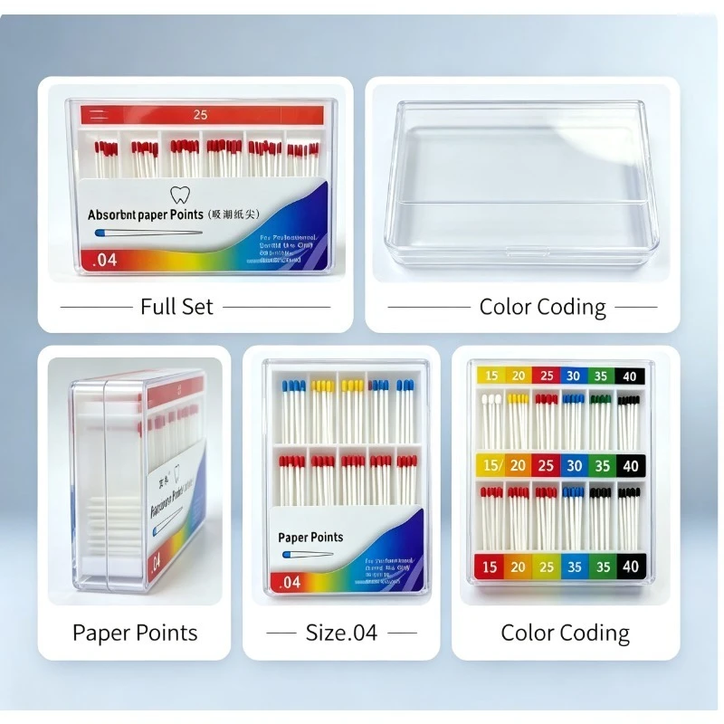 Dentistry Materials MoistureAbsorbing Paper Points Root Canal Cleaning Dental Absorbent Paper Tapered Filling Assorted Pack