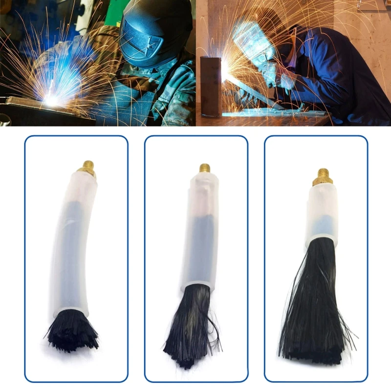 Weld Bead Cleaning Brush Copper-Head Weld-Brush for Welding Bead Seam Polishing Machine Weld Cleaning Accessories 3 Pack