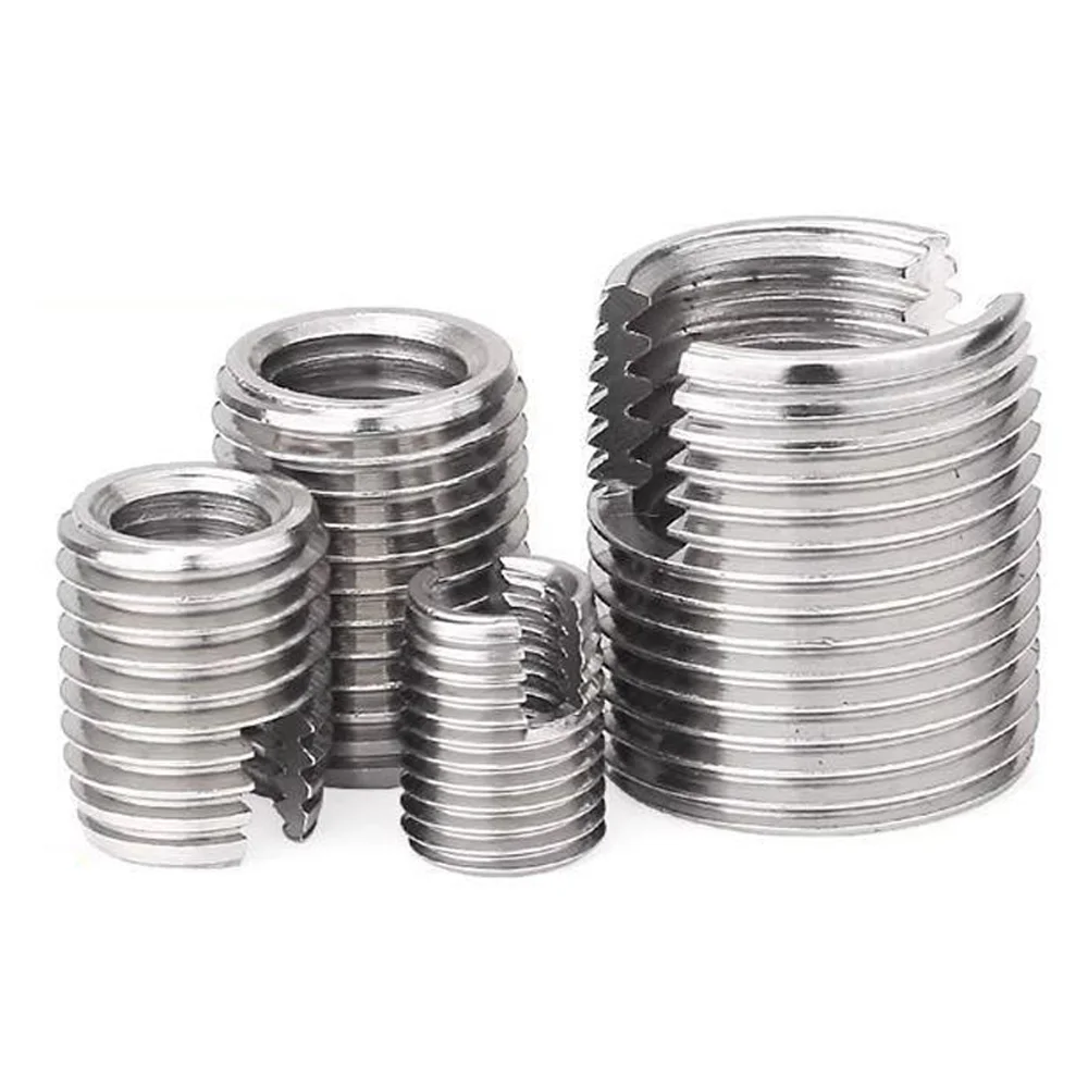 1~5Pcs Thread Insert M2 M3 M4 M5 M6 M8 M10 M12 M14 Stainless Steel Self Tapping Screw Bushing Slotted Type Thread Repair Inset