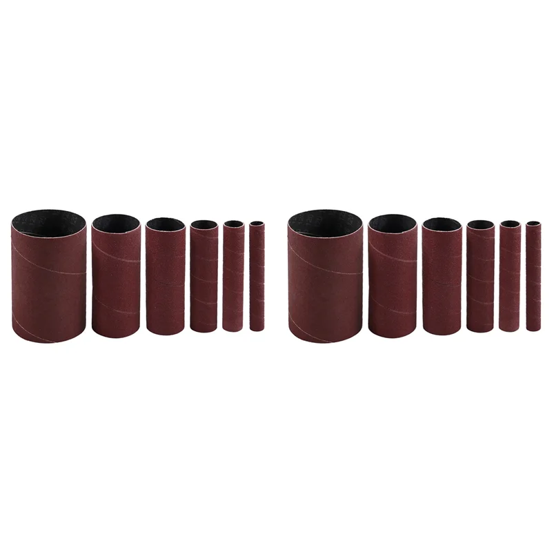 

A93E-12 Pack Sanding Sleeves For Spindle Sander, 120 Grit, Aluminum Oxide Sandpaper Power Sanding Sleeves
