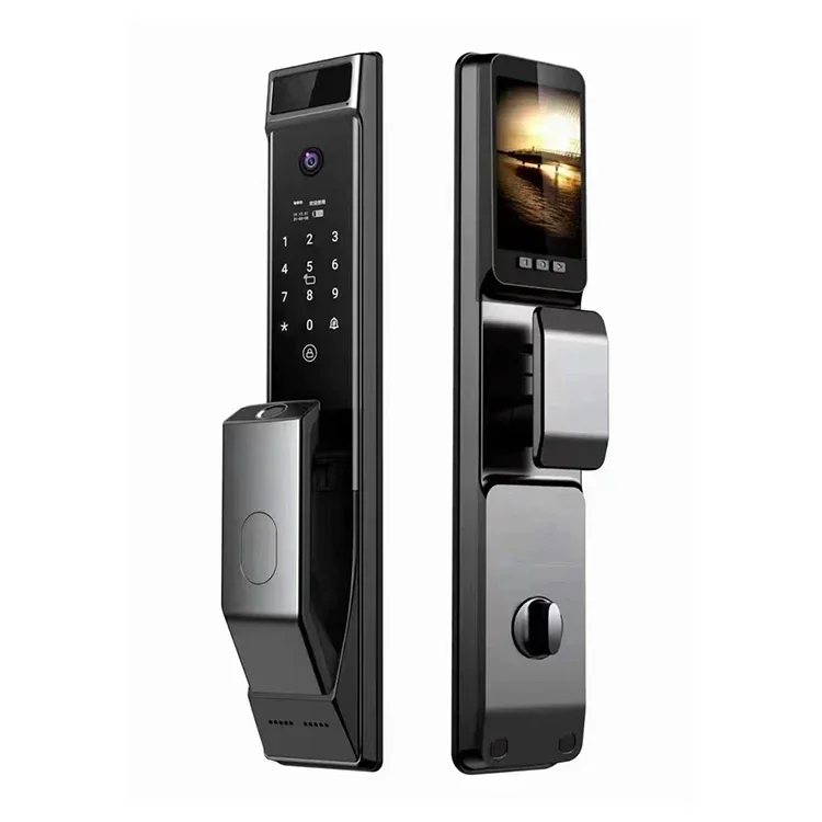 Electronic TuyaSmart Digital Wifi Mortise Locks Fingerprint Password Card keyless Smart Door Lock with Camera