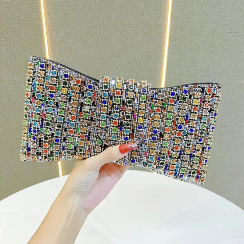 Vintage Rhinestone Clutch Elegant Shoulder Bag Women's Evening Purse Fully Beaded Small Crossbody Party Handbag