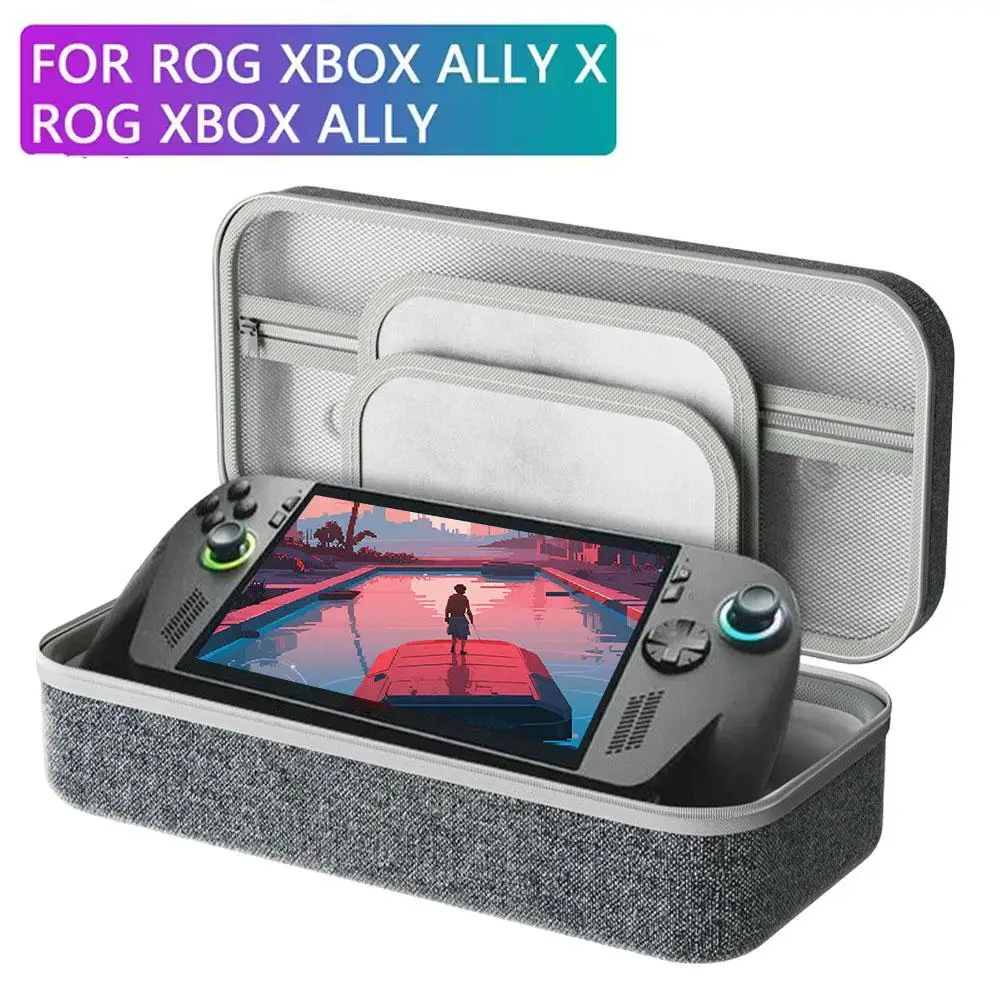 حقيبة تخزين EVA لـ ROG XBOX ALLY X حقيبة تخزين محمولة حقيبة حمل محمولة مقاومة للغبار حقيبة واقية للسفر الصلب