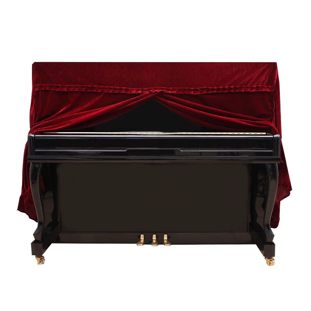 Velvet Piano Cover Full Cover Upright Piano Dust Protection Cover Home Musical Instrument Accessories Decorations