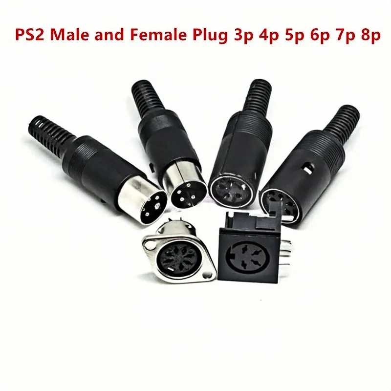 5PCS 3 4 5 6 7 8 Pin Mini DIN Female Socket Connector 4 5 6 8 Poles DIN Mini Jack PS2 Mini Circular Keyboard and Mouse Socket