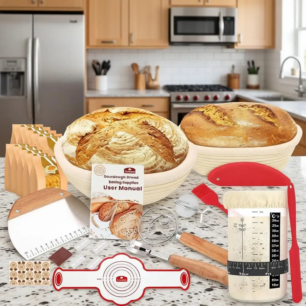 

Набор для домашней кухни: всё для закваски из дрожжей, банка для закваски, корзина для расстойки хлеба