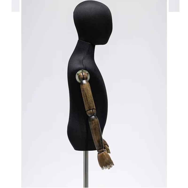 Bald Head Sewing Mannequins Half Body For Cloth Dummy Display With Wood Hand Articulated,Dress Form Child Troso