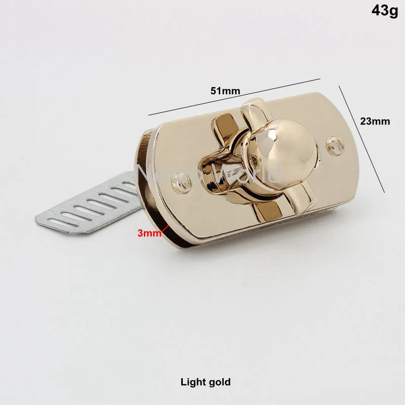 1-5-30sets 51*23mm light gold color new arrive products twist lock for suitcase luggage metal close lock bag accessories