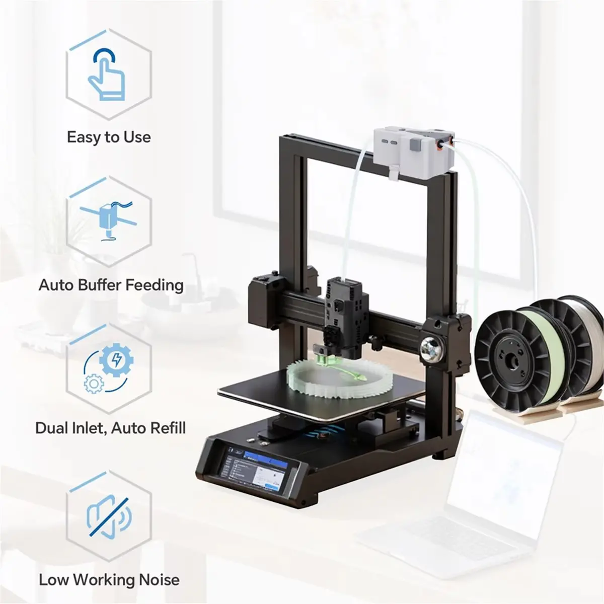 DT81 3D Printer Filament Buffer, Auto Filament Feeding&Switching Continuous Printing,Prevents Filament Runout for A1 A1Mini