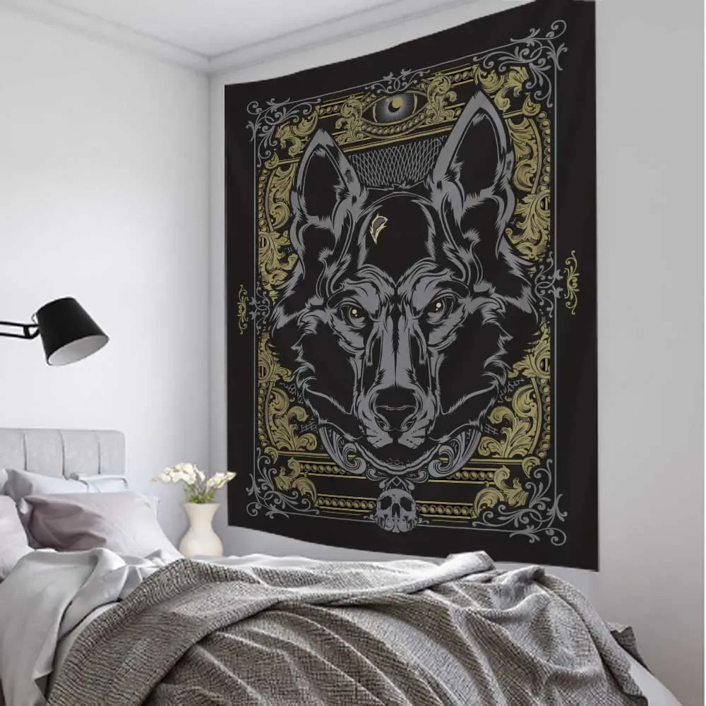 

Printed big tapestry animal art illustration wall hanging hippie bohemian mandala wall art decoration aesthetics room decoration