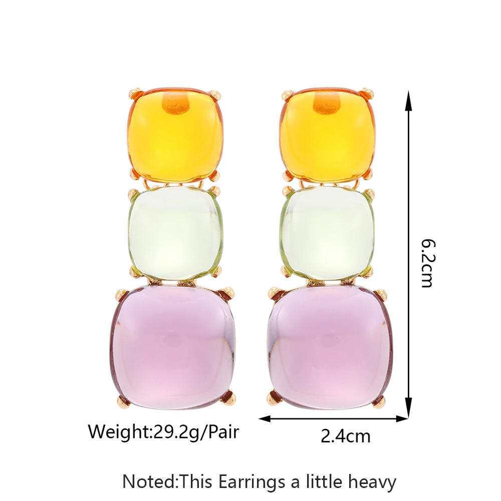 Neue 2025, Bunte Harz Geometrische Elegante Anhänger Ohrringe Für Frauen Strand Urlaub Party Luxus Vintage Erklärung Schmuck Geschenke