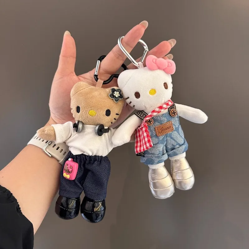

Hello Kitty Stuffed Animal Plush Doll Keychain Cute Long Legs Sanrio Backpack Charm Kawaii Girl Gift Bag Pendant Accessory