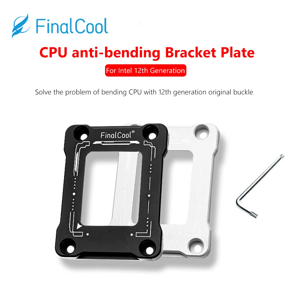 FinalCool CPU Bending Correction Fixing Buckle for LGA1700-BCF Intel Gen 12 Aluminum Brackete PC CPU Accessories with Wrench