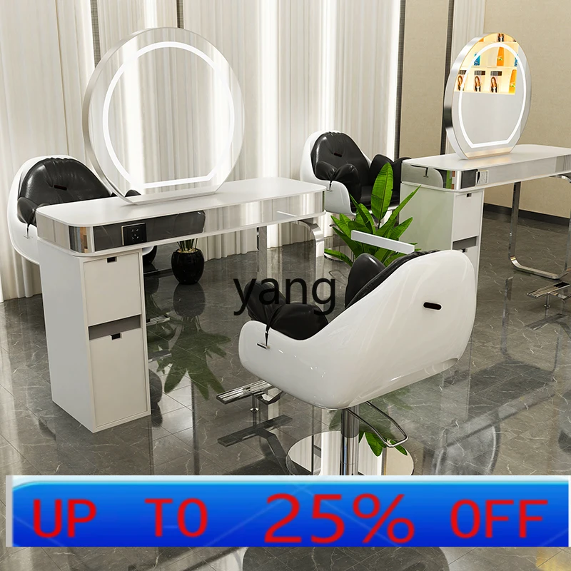 

LTT new barber shop mirror table hair salon hair salon double-sided mirror cabinet integrated