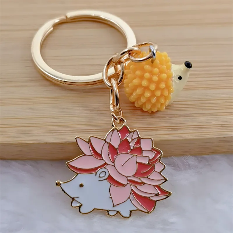 Lovely Hedgehog Key Ring Lover\'s Little Intimate Gift Fashion Men and Women\'s Creative Gift Key Hedgehog Pendant Key Chain