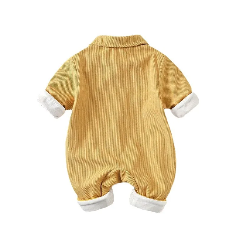 Autumn Winter Corduroy Thick Newborn Baby Rompers Casual Double Layer Soft One Piece  Jumpsuits for Baby Girls and Boys Outwear