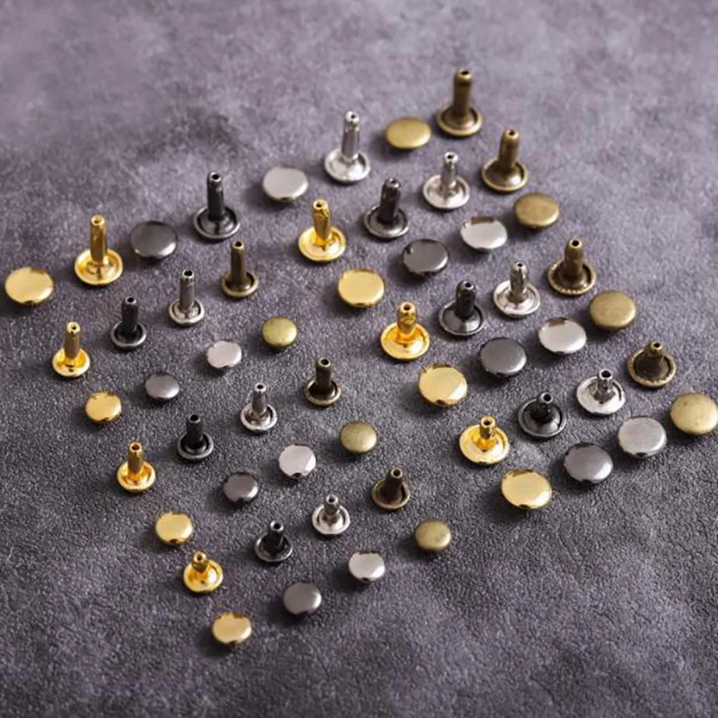 6mm 7mm 8mm 9mm 10mm 12mm Metal Double Cap Rivets Stud Rapid Rivets Leather Craft Repair