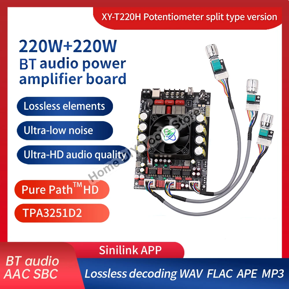 

XY-T220H 2.0 channel TPA3251 Bluetooth 5.2 Digital Stereo Audio Power Amplifier Board Bluetooth Amplifier Module 220Wx2