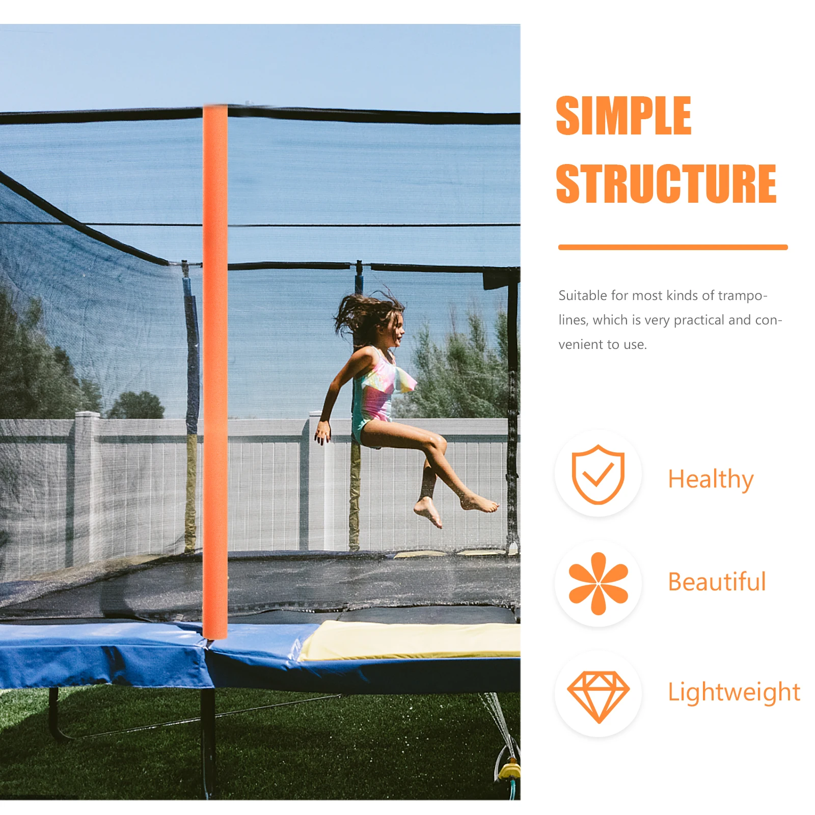 

10pcs Anti Collision Sponge Tubes Trampoline Pole Sleeves Foam Covers Protective Kids Safety Bounce Gym Equipment Accessories