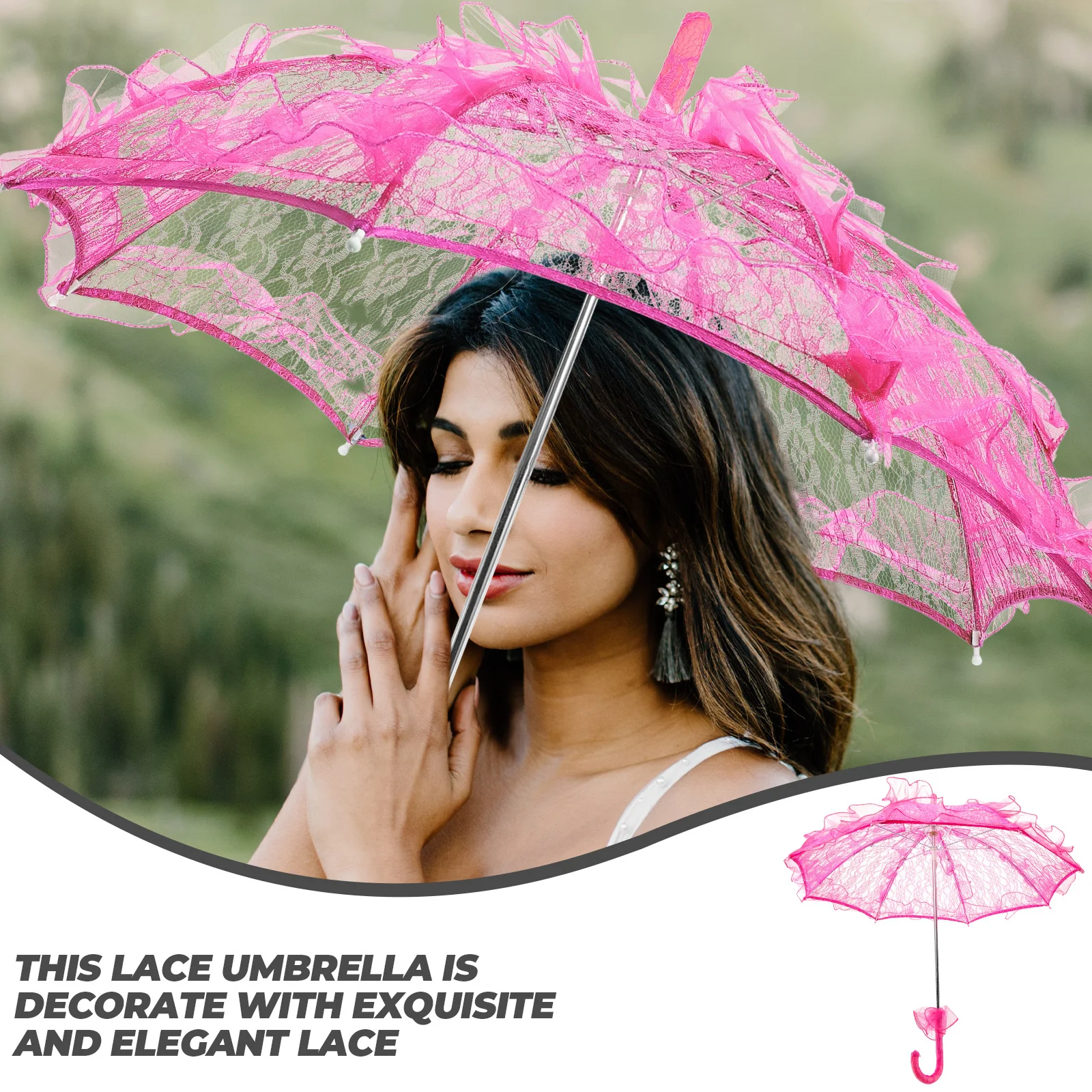 الزفاف ديكور حفلة الرقص صور زهرة المظلات الدعامة خمر الدانتيل مظلة مظلة عتيقة