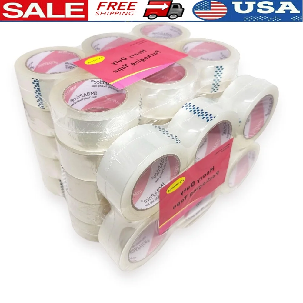 

Уплотнительная лента премиум-класса, 36 рулонов, 110 ярдов, ширина 2 дюйма, ультра прозрачная упаковочная транспортировочная лента, высокая адгезия, промышленный класс