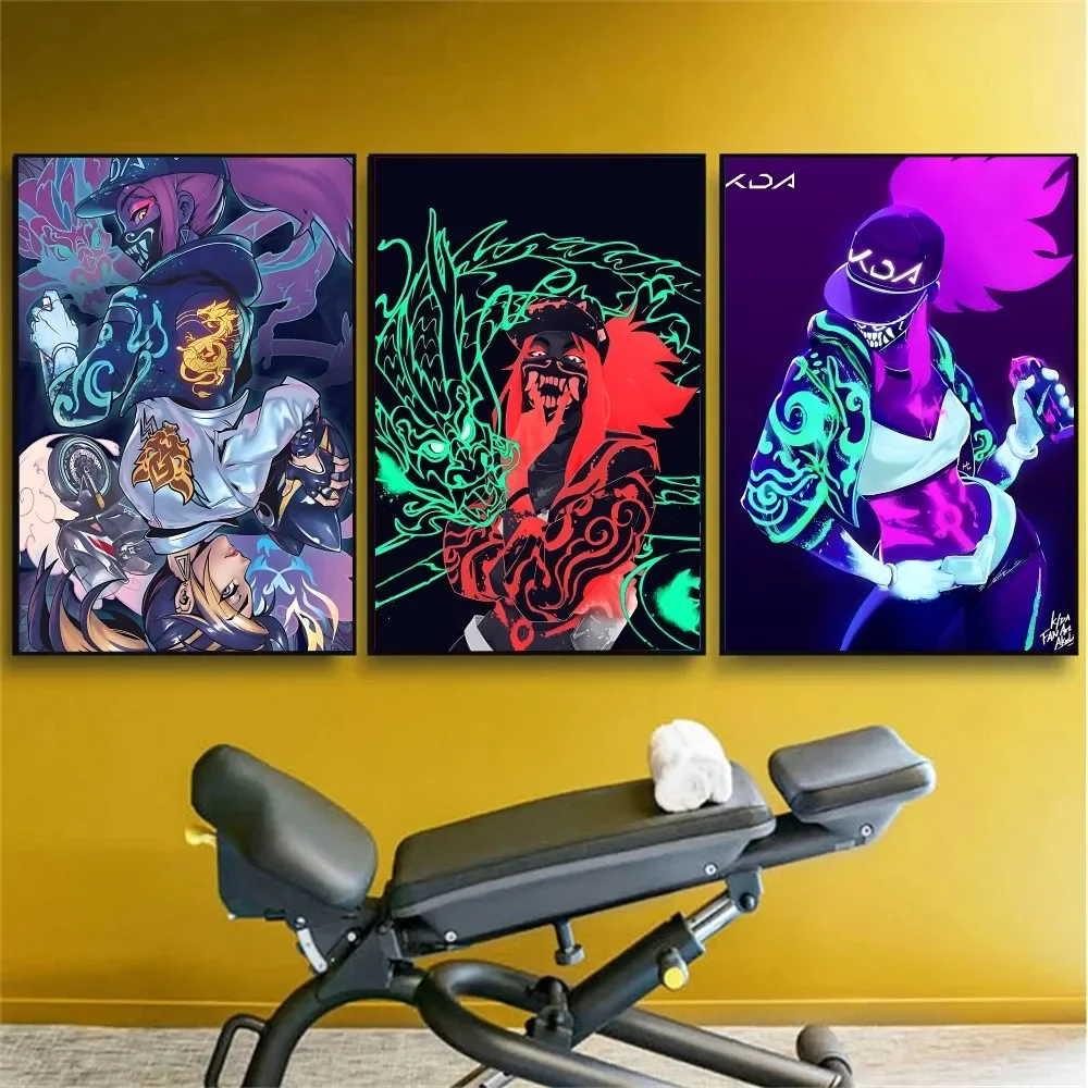 Leagues Of Legend KDA Akali Poster No Framed Poster Kraft Club Bar Paper Vintage Poster Wall Art Painting Bedroom Study Stickers