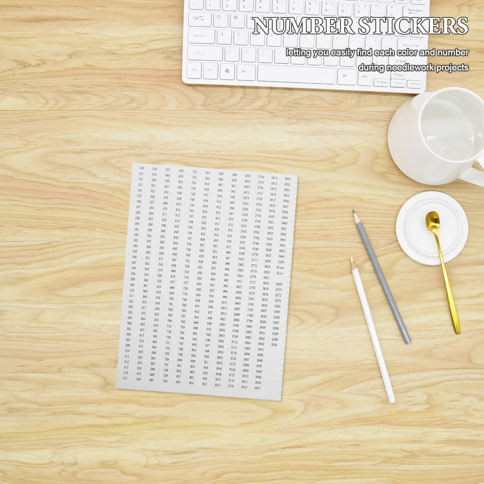 

40 Sheets Floss Number Stickers Embroidery Adhesive Sheets Easy Peel Repositionable Cross Stitch Organization Labels Craft Floss
