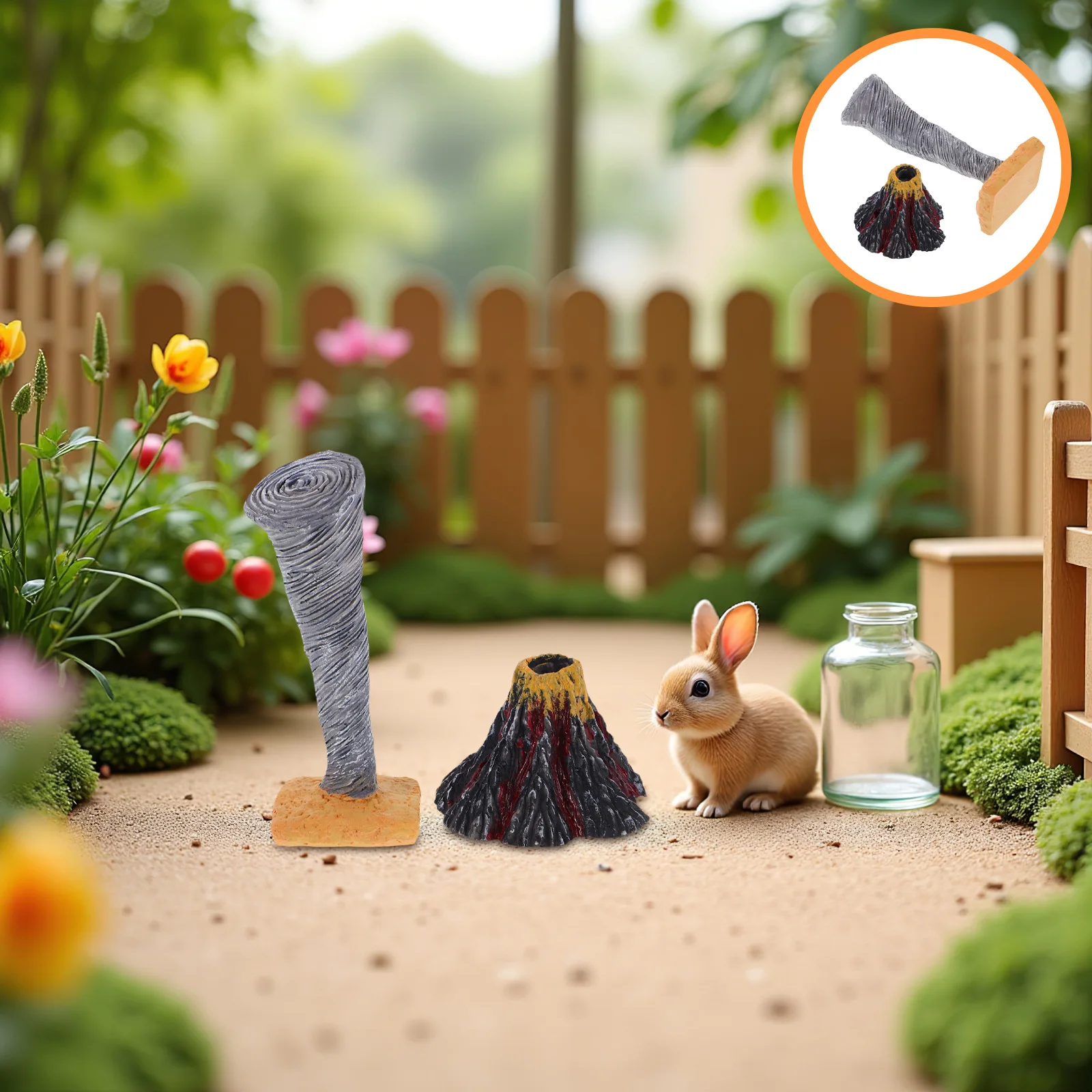 

2 шт., обучающие пособия для моделирования катастрофии, миниатюрная модель Торнадо, игрушка вулкана, украшение для выравнивания искусственного ребенка