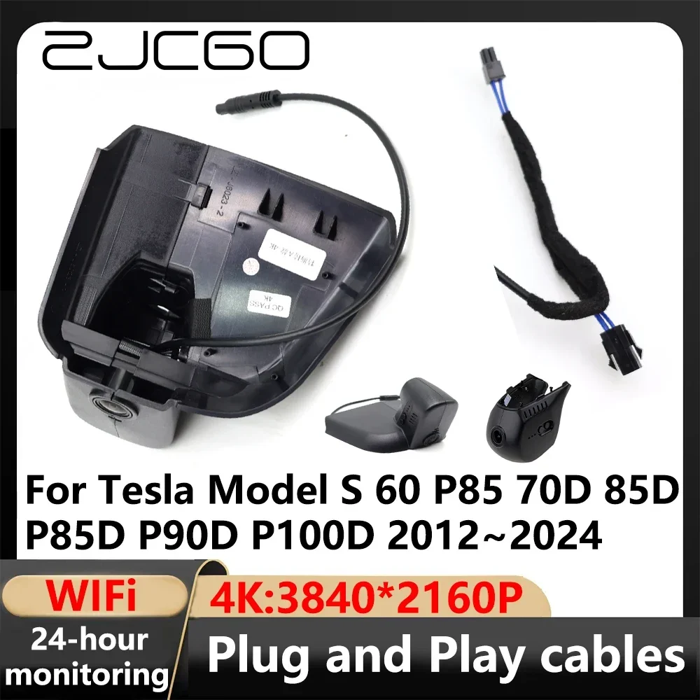 ZJCGO 4K Wifi 3840*2160 DVR Dash Cam Camera Video Recorder for Tesla Model S 60 P85 70D 85D P85D P90D P100D 2012~2024