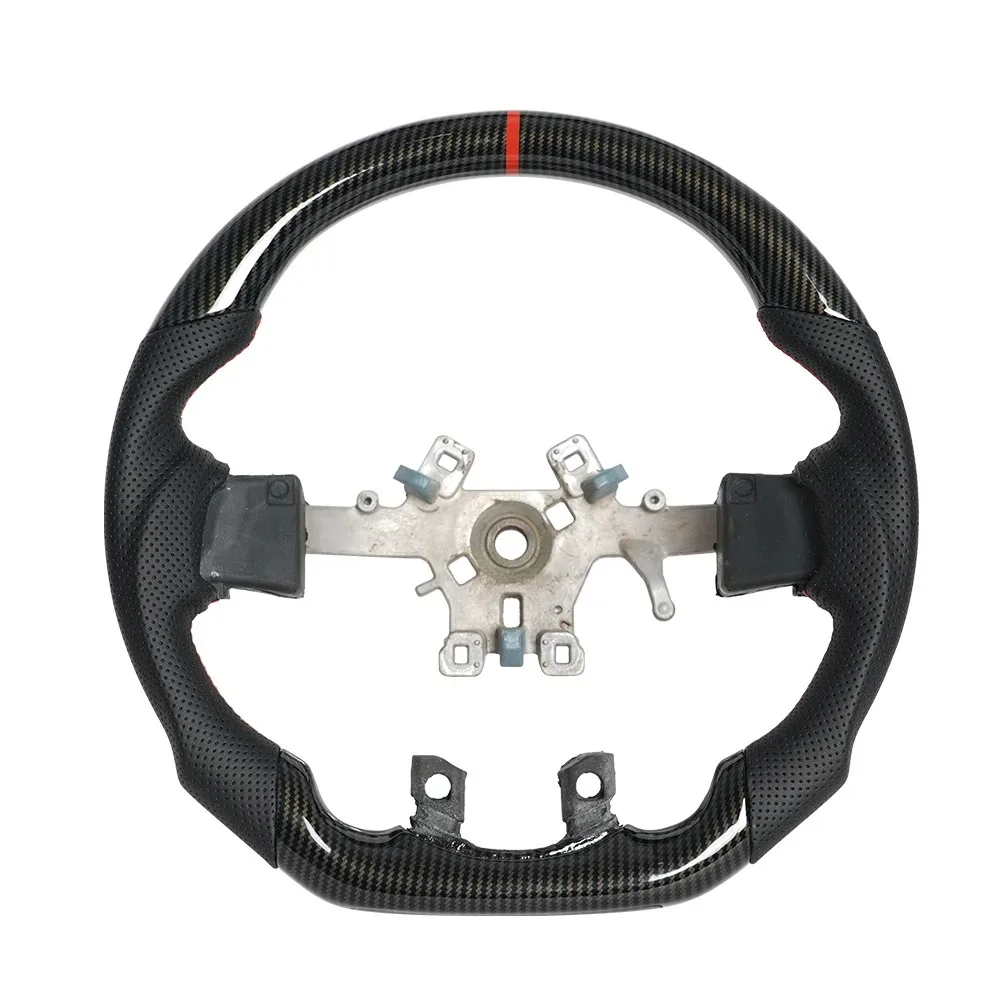 Hydro Dip Carbon Fiber  D-Shaped Steering Wheel Red Position Line For Dodge RAM 1500 2012-2017 Perforated Leather Car Accessories