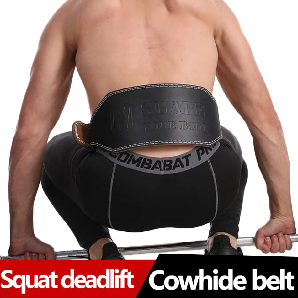 

Cowhide Fitness Belt for Men and Women, Weightlifting, Hard Drawing, Squatting, Professional Sports, Waist Protection, Gym