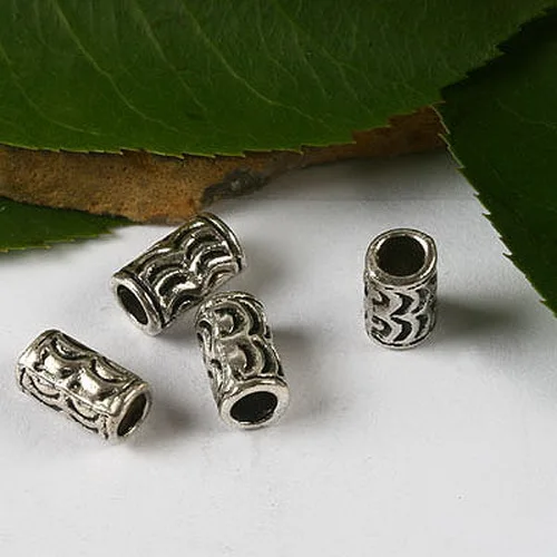 

20pcs 10*6mm Tibetan Silver Tone Textured Tube Spacer Beads H2934 Beads for Jewelry Making