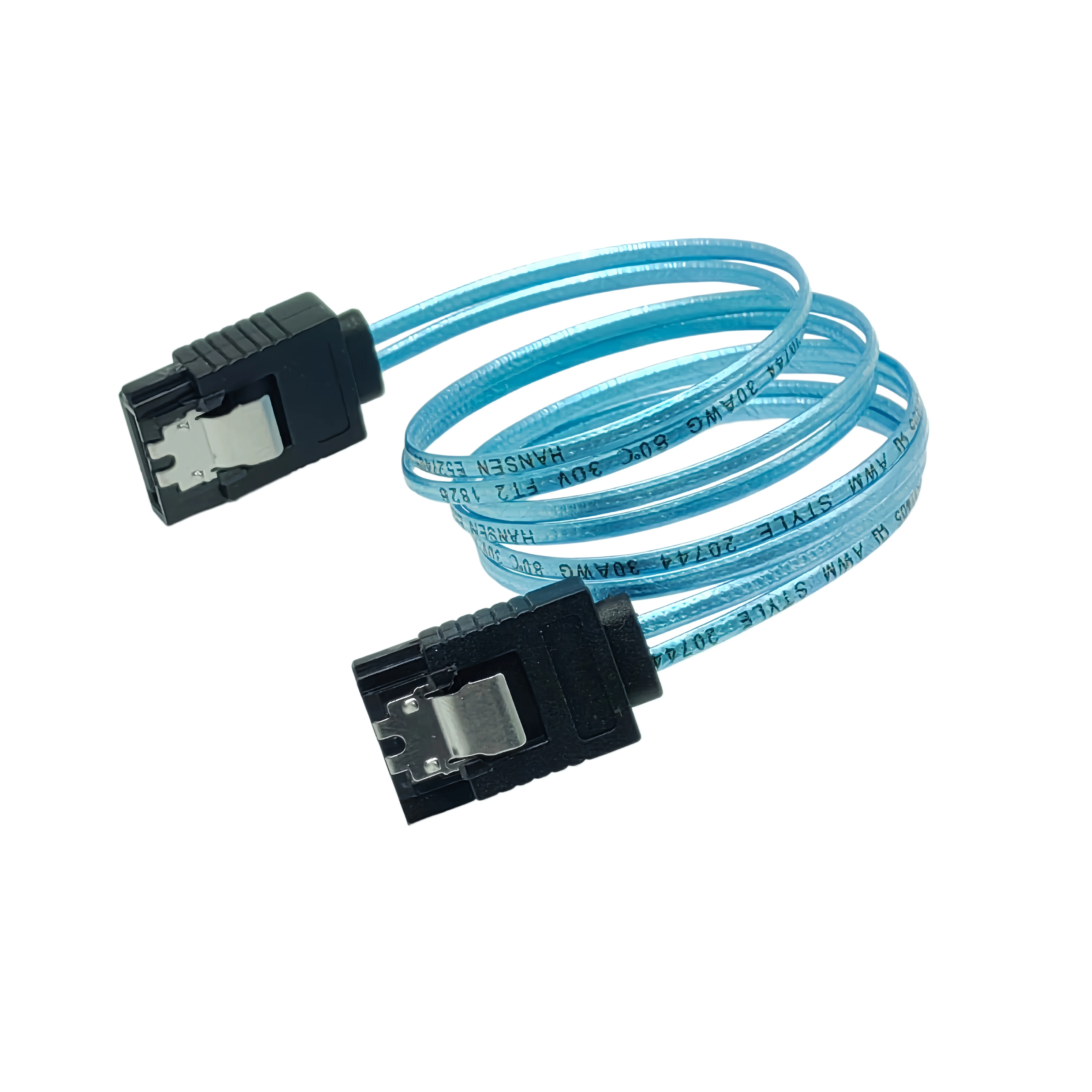 Ultra Short 30cm 7pin SATA 3.0 Female to F/F HDD Hard Drive Data Cable Dual Channel Shielding Blue 6Gbps 0.5M 1M