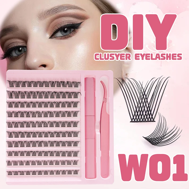 

DIY Lash Clusters Extension Kit 120 Clusters With Bond Individual Lashes Kit Cluster Lashes False Eyelash Clusters With Tweezers