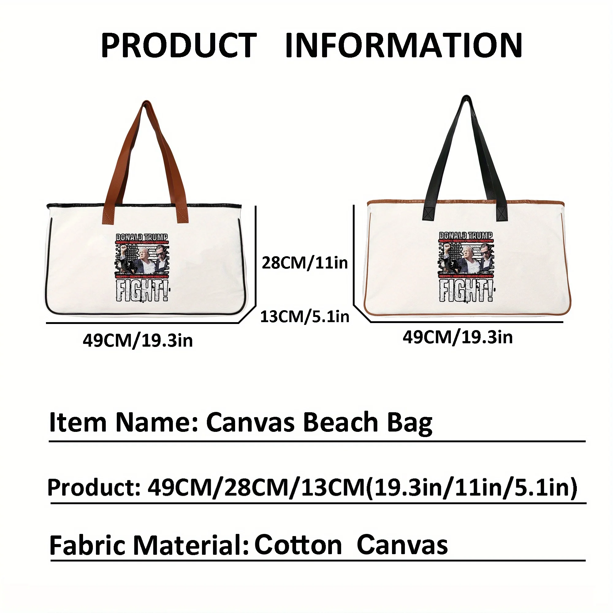 حقيبة حمل ملونة من دونالد ترامب ، حقيبة كتف ، حقيبة شاطئ قماشية ، سعة كبيرة ، هدية إبداعية للتسوق كاجوال ، طباعة ،