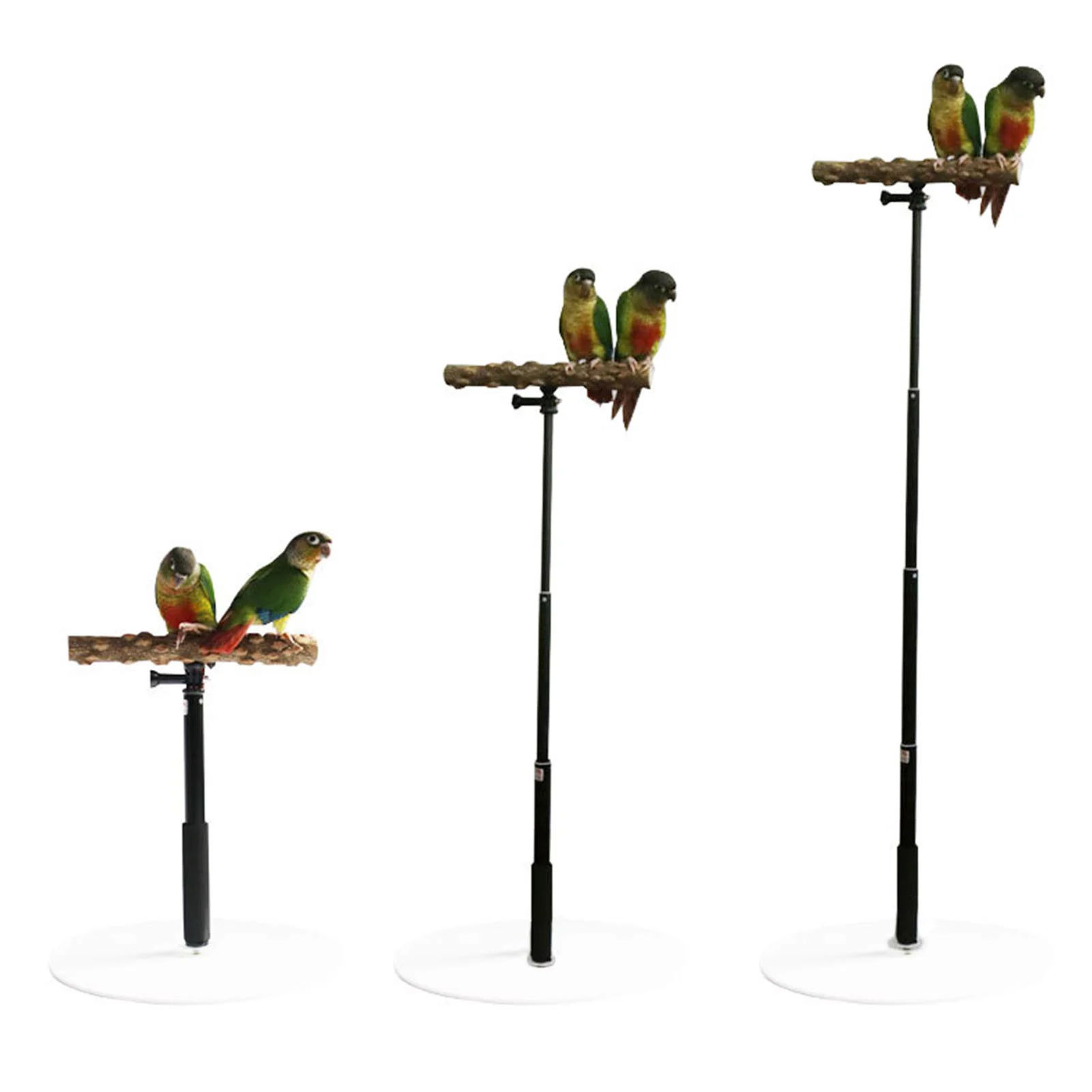 

Parrot Desktop Stand Wooden Desktop Play Stand For Birds Adjustable Parrot Training Stand Toys Portable Retractable Perch